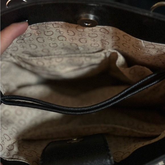 Guess Black Shoulder Bag with Plaid Accents - Picture 4 of 5